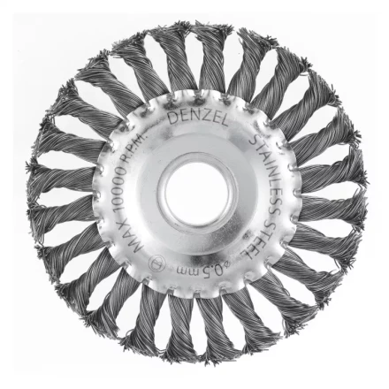 Щетка для УШМ 125 мм Плоская крученая нержавеющая проволока 0.5 мм посадка 22.2 мм Denzel 746323 купить в Урае