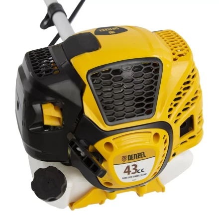 Триммер бензиновый DTL-43, 43 см3, неразъемная штанга, состоит из 2 частей Denzel 96263 купить в Урае