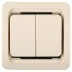 Выключатель СВЕТОЗАР &quot;ГАММА&quot; двухклавишный, без подсветки, цвет бежевый, 10А/~250В SV-54134-B купить в Урае