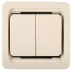 Выключатель СВЕТОЗАР &quot;ГАММА&quot; двухклавишный, без подсветки, цвет бежевый, 10А/~250В SV-54134-B купить в Урае