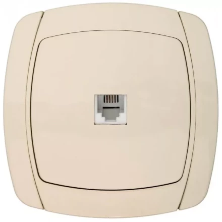 Розетка СВЕТОЗАР &quot;CITY LIGHT&quot; телефонная одинарная в сборе, цвет бежевый SV-54217-B купить в Урае