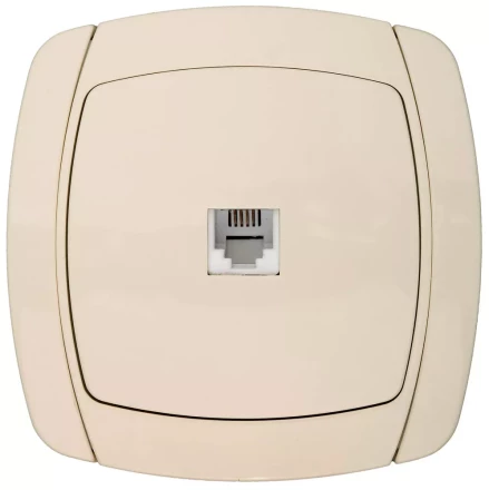 Розетка СВЕТОЗАР &quot;CITY LIGHT&quot; телефонная одинарная в сборе, цвет бежевый SV-54217-B купить в Урае