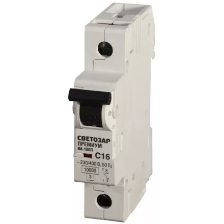 Выключатель автоматический СВЕТОЗАР &quot;ПРЕМИУМ&quot; 1-полюсный, 63 A, &quot;C&quot;, откл. сп. 10 кА, 230 / 400 В SV-49031-63-C купить в Урае