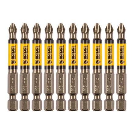 Бита PH2х60, сталь S2, цилиндр., 10 шт. Е 6,3 Denzel 11642 купить в Урае