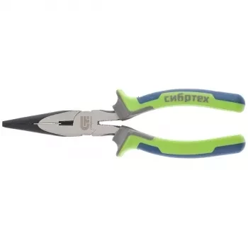 Длинногубцы прямые,200 мм фосфатирование трехкомпонентные рукоятки СИБРТЕХ 17161 купить в Урае