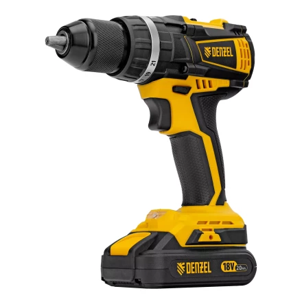 Дрель-шуруповерт аккумуляторная ударная бесщет Denzel CIDB-IB-18-02 26130, Li-Ion, 18 В, 2 акк. купить в Урае