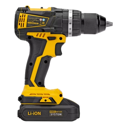 Дрель-шуруповерт аккумуляторная ударная бесщет Denzel CIDB-IB-18-02 26130, Li-Ion, 18 В, 2 акк. купить в Урае