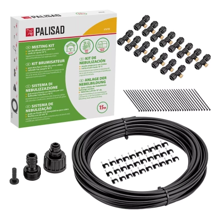Система туманообразования Palisad 676798, полиэтиленовый шланг, длина 15 м, форсунки 15 шт купить в Урае