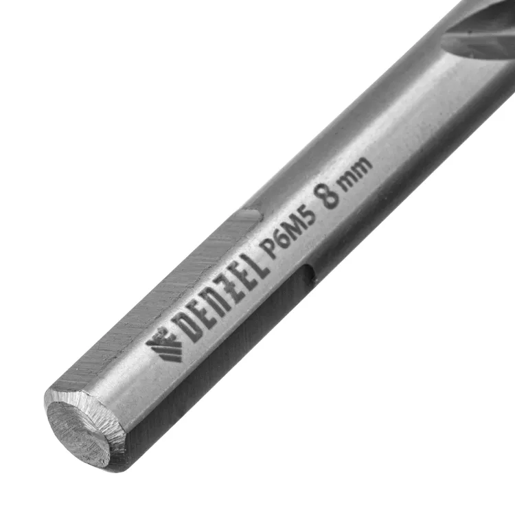 Сверло спиральное по металлу Denzel 8 x 117 мм, Р6М5, Golden Tip, 718239 купить в Урае
