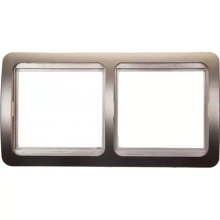 Панель СВЕТОЗАР &quot;ГАММА&quot; накладная, горизонтальная, цвет золотой металлик, 2 гнезда SV-54146-GM купить в Урае