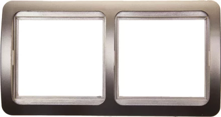 Панель СВЕТОЗАР &quot;ГАММА&quot; накладная, горизонтальная, цвет золотой металлик, 2 гнезда SV-54146-GM купить в Урае