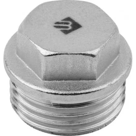 Заглушка ЗУБР "ЭКСПЕРТ", никелированная латунь, 6-ти гранная головка, внутренняя резьба, 1/2" 51297-1/2 купить в Урае