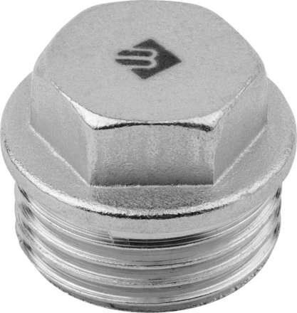 Заглушка ЗУБР "ЭКСПЕРТ", никелированная латунь, 6-ти гранная головка, внутренняя резьба, 1/2" 51297-1/2 купить в Урае
