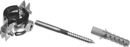 ЗУБР &quot;МАСТЕР&quot;. Хомут трубный с гайкой, оцинкованный, в комплекте с сантехнической шпилькой и дюбелем, 3/8&quot;, 1шт 37866-16-19 купить в Урае