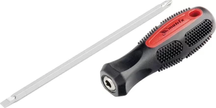 Отвертка комбинированная SL6,0 / Ph2 мм CrV антискользящая двухкомп. рукоятка MATRIX 12290 купить в Урае