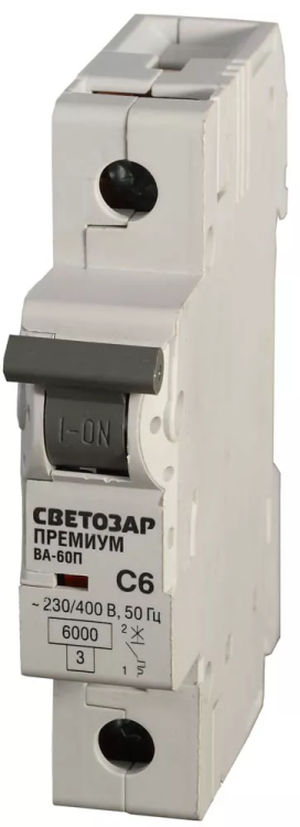 Выключатель автоматический СВЕТОЗАР "ПРЕМИУМ" 1-полюсный, 63 A, "C", откл. сп. 6 кА, 230 / 400 В SV-49021-63-C купить в Урае