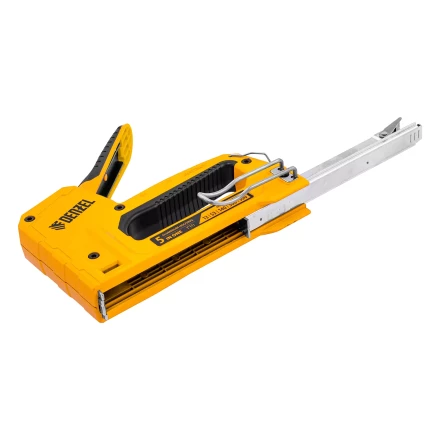 Степлер мебельный Denzel 40215, тип 53 и 13, 6-14мм, тип 140, 10-14мм, тип 300, 15мм, тип 500, 15мм купить в Урае