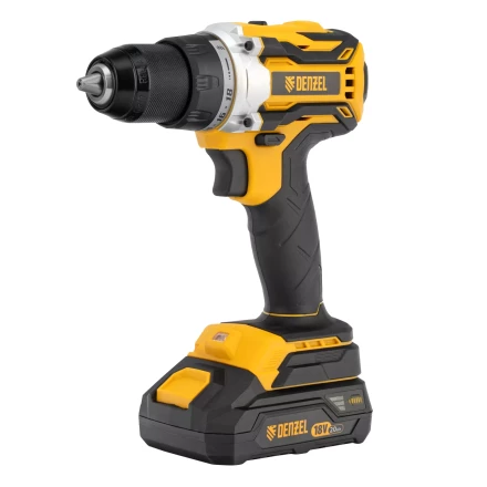 Дрель-шуруповерт аккумуляторная Denzel  BLDL-18-0 26140, бесщет.2 Li-Ion, 18 В купить в Урае