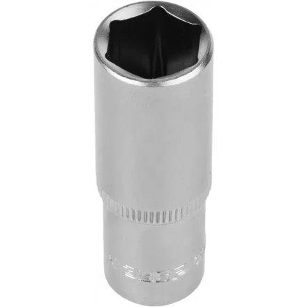 Головка торцовая ЗУБР &quot;МАСТЕР&quot; (1/4&quot;), удлиненная, Cr-V, FLANK, хроматированное покрытие, 13мм 27717-13 купить в Урае