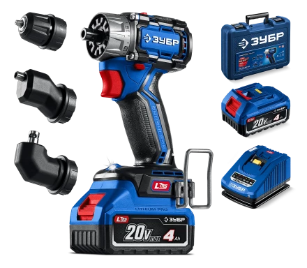 Бесщеточная дрель-шуруповерт Зубр КОМПАКТ Комби #3, 2 АКБ LMS (4 Ач), в кейсе DB-50-42-H3 серия «ПРОФЕССИОНАЛ» купить в Урае