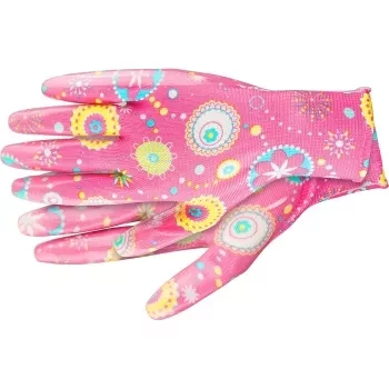 Перчатки садовые из полиэстера с нитриловым обливом, красные, M PALISAD 67746 купить в Урае