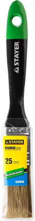 STAYER “KANEKARON-EURO”. Кисть плоская, искусственная щетина, деревянная ручка, 25мм 0106-025 купить в Урае