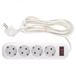 Удлинитель бытовой серия EF, с заземлением и выключателем, 3м, 4 розетки, 10A Stern 95776