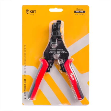 Полуавтоматический стриппер КВТ WS-03 для снятия изоляции с проводов 0.5–6.0 мм с функцией опрессовки и модулем резки CutPro (101542) купить в Урае