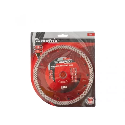 Диск алмазный отрезной сплошной 180 х 22,2 мм сухая резка MATRIX Professional 73128 купить в Урае