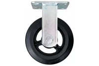 Аппаратное неповоротное колесо большегрузное HITCH 125*50 резина черная FCd54 (SZ085000)