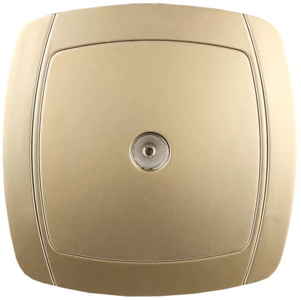 Розетка СВЕТОЗАР &quot;АКЦЕНТ&quot; телевизионная одинарная в сборе, цвет золотой металлик SV-54215-GM купить в Урае