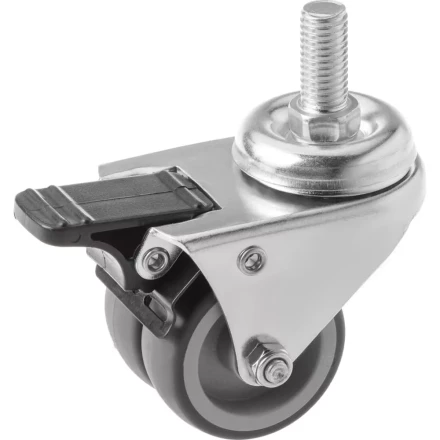 Колесо аппаратное поворотное SCtndb 25 50 мм двойное с болтом и тормозом 1047171 купить в Урае