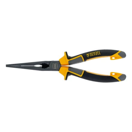 Длинногубцы прямые 205 мм Denzel 17302, трехкомпонентные рукоятки купить в Урае