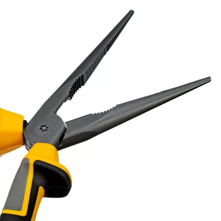 Длинногубцы прямые 205 мм Denzel 17302, трехкомпонентные рукоятки купить в Урае