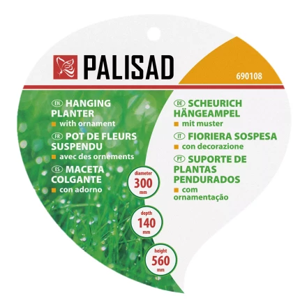 Кашпо подвесное с декором, с кокосовой корзиной, диаметр, 30 см Palisad 690108 купить в Урае