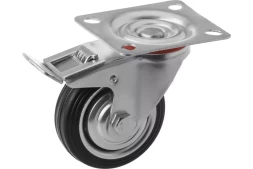 Колесо поворотное резина SCb 97 85 мм с тормозом (F) 1046153