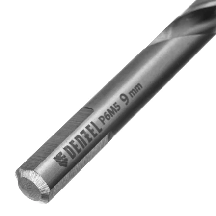 Сверло спиральное по металлу Denzel, 9 x 125 мм, Р6М5, Golden Tip, 718241 купить в Урае