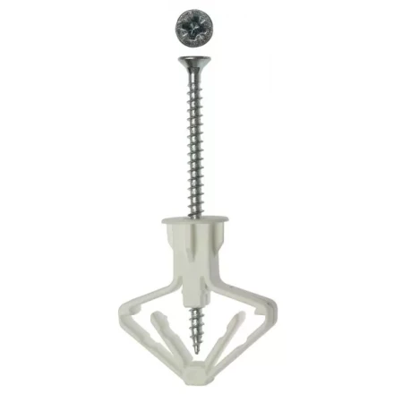 Дюбель ЗУБР &quot;МАСТЕР&quot; полипропиленовый, тип &quot;Бабочка&quot;, для пустотелых конструкций, с оцинкованным саморезом, 10 х 50 мм, 4 шт 4-301326 купить в Урае