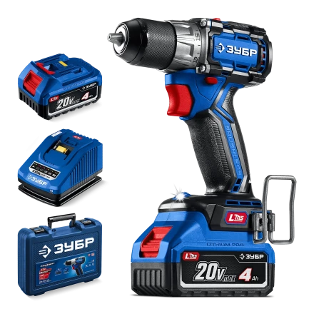 Бесщеточная дрель-шуруповерт Зубр КОМПАКТ #3, 2 АКБ LMS (4 Ач), в кейсе DB-50-42 серия «ПРОФЕССИОНАЛ» купить в Урае