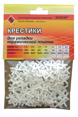 Крестики для кафеля 3,0 мм 150 штук блистер Энкор 69893 купить в Урае