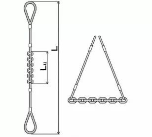 Строп комбинированный 1.25 т L=3 м L цепи=1.2 м заплет купить в Урае