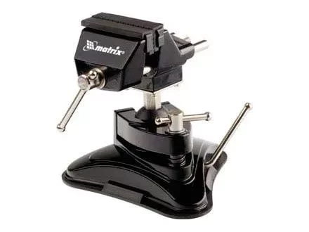 Тиски настольные,резиновая вакуумная присоска,шарнирный механизм,ширина рабочих губок 70 мм  MATRIX 18506 купить в Урае