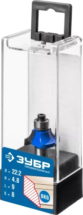 ЗУБР 22.2 x 9 мм, радиус 4.8 мм, фреза кромочная калевочная №1, Профессионал (28700-22.2) купить в Урае