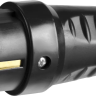 Вилка СИБИН электрическая ударопрочная, с заземлением, 16А/220В, черная 55115-B купить в Урае