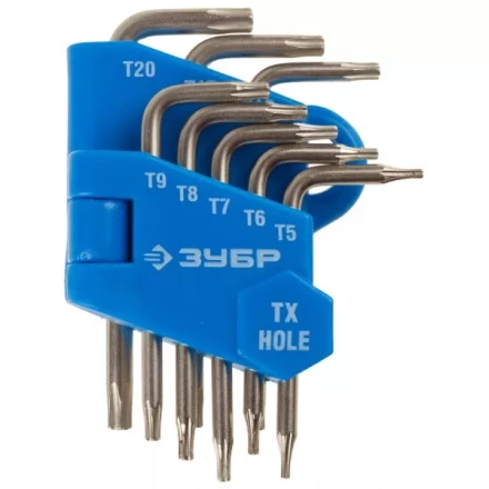 Набор ключей имбусовых ЗУБР&quot;ЭКСПЕРТ&quot;МИНИ для точных работ, Cr-V,TORX Т5-Т20, с отверстием,для защищенного крепежа,8шт 27477-H8 купить в Урае