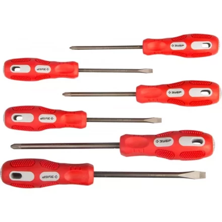 Набор отверток ЗУБР &quot;МАСТЕР&quot;, хром-ванадиевая сталь, эргономичная трехкомпонентная рукоятка, 6шт 25235-H6 купить в Урае