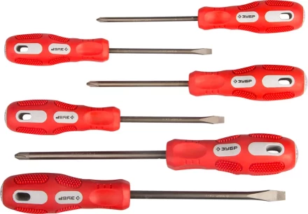 Набор отверток ЗУБР &quot;МАСТЕР&quot;, хром-ванадиевая сталь, эргономичная трехкомпонентная рукоятка, 6шт 25235-H6 купить в Урае