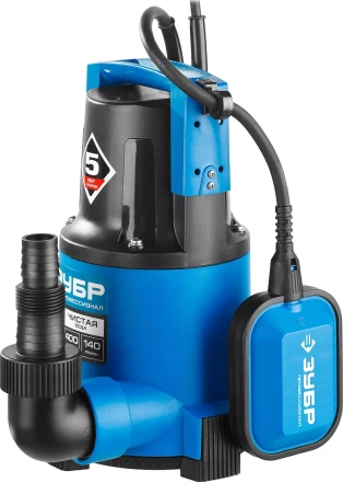 Насос ЗУБР &quot;ПРОФЕССИОНАЛ&quot; Т3 погружной дренажный для чистой воды (d пропускаемых частиц до 5мм), 400Вт, пропускная способность 140л/мин, напор 8,0м НПЧ-Т3-400 купить в Урае