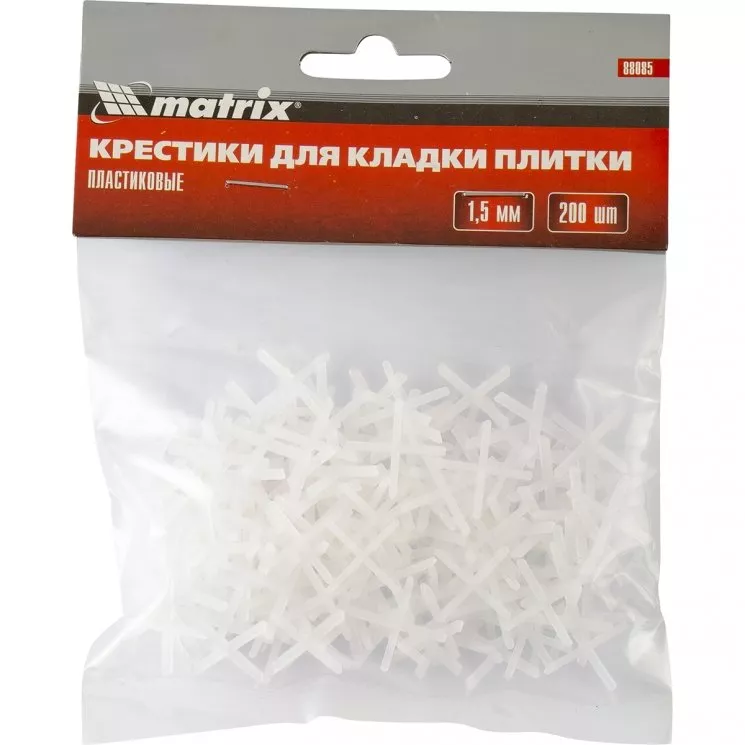 Крестики 2,0 мм для кладки плитки упаковка 200 штук Matrix 88087 купить в Урае