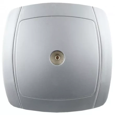 Розетка СВЕТОЗАР &quot;АКЦЕНТ&quot; телевизионная одинарная в сборе, цвет серебристый металлик SV-54215-SM купить в Урае